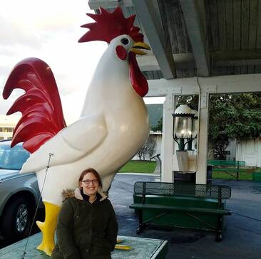 Picture of Me and Giant Chicken Statue
